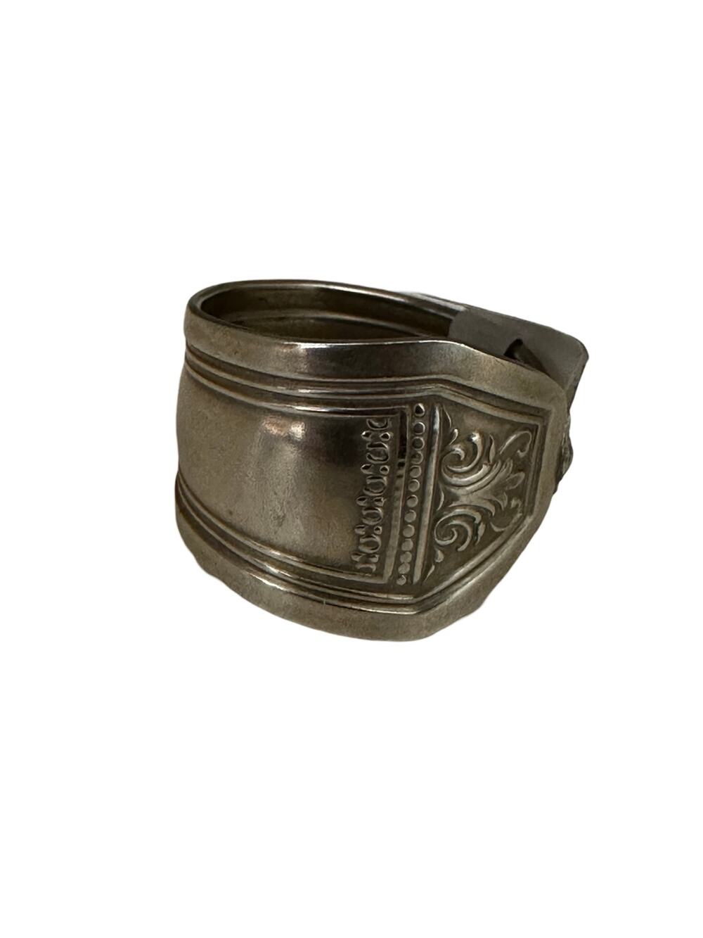Unisex Size 9 Sterling Silver Plated Spoon Ring